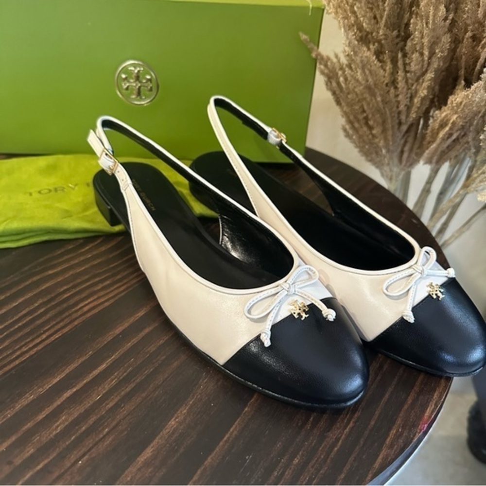New Tory Burch Cap-Toe Slingback Ballet